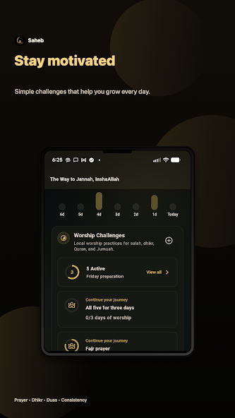 Saheb notification settings screen.